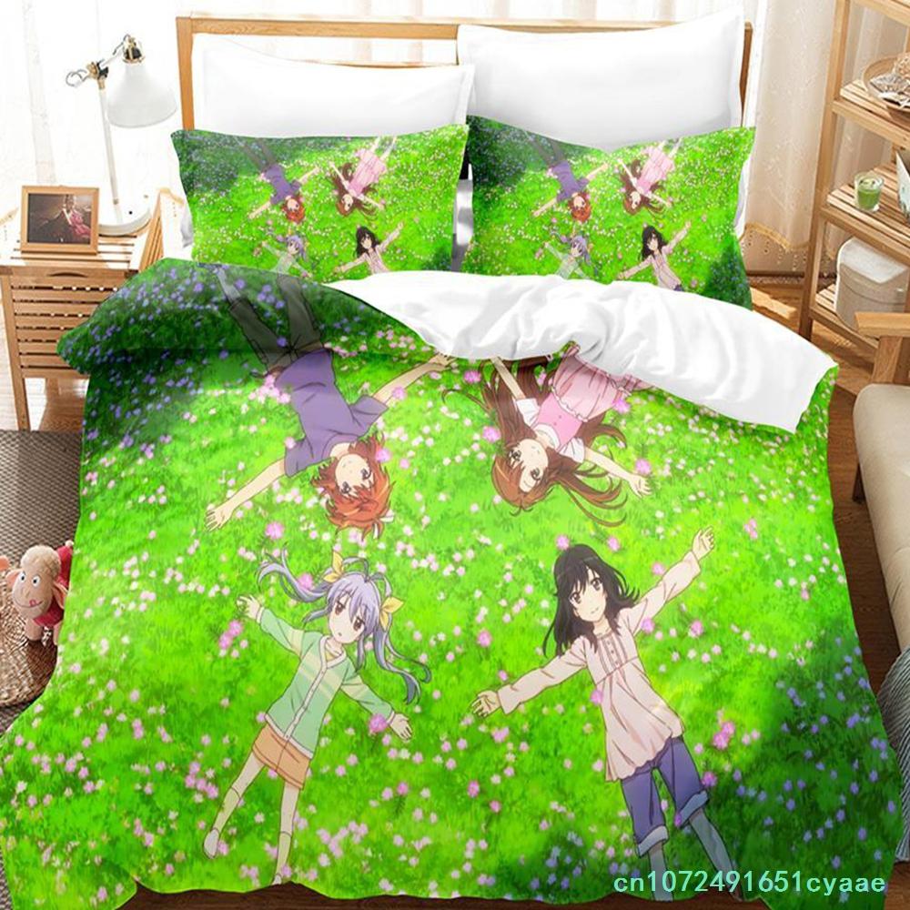 Non Non Biyori Комплект постельного белья Односпальный Полуторный Двуспальный Queen King Размер Комплект постельного белья Взрослый Детская Спальня Комплекты пододеяльников Аниме Parure De Lit Постель