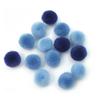 Pompons, 15 Mm, 60 Pcs, Assorted Blue