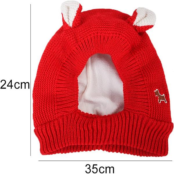 Новый головной убор для домашних животных, кроличьи ушки и кашемировая вязаная шапка для больших собак золотистого ретривера, теплая и ветрозащитная, подходит для средних и крупных собак