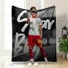 "Soccer Player Star Boy Design" Patterned Flannel Blanket Perfect for the Bedroom Living Room, Sofa, or a Little Nap