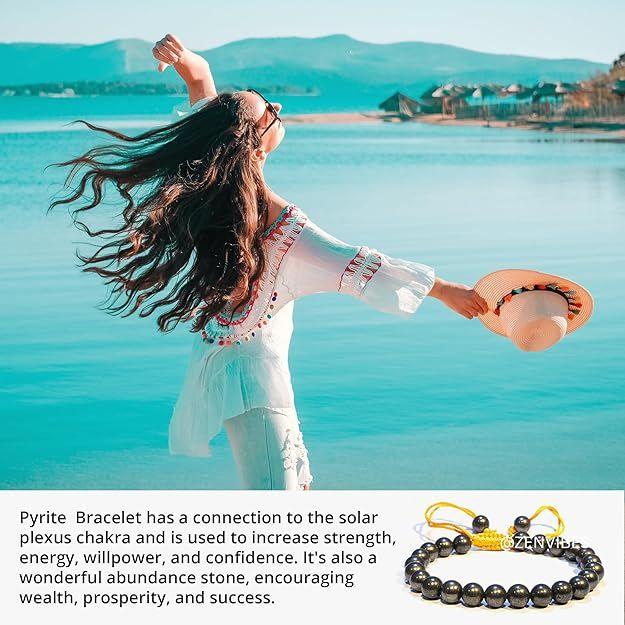 Браслет из пирита Zenvibes | Сертификат подлинности (необработанный) | Привлекает деньги и повышает уверенность в себе |