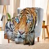 Одеяло с голубыми глазами и белым тигром, мягкое фланелевое плюшевое легкое теплое уютное одеяло для мальчиков и девочек, кровать, диван, диван