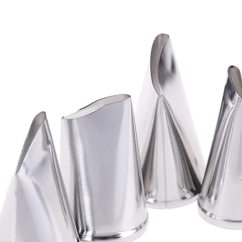 5Pcs Rose Petal Metal Cream Tips Cake Decorating Tool Icing Piping Nozzles