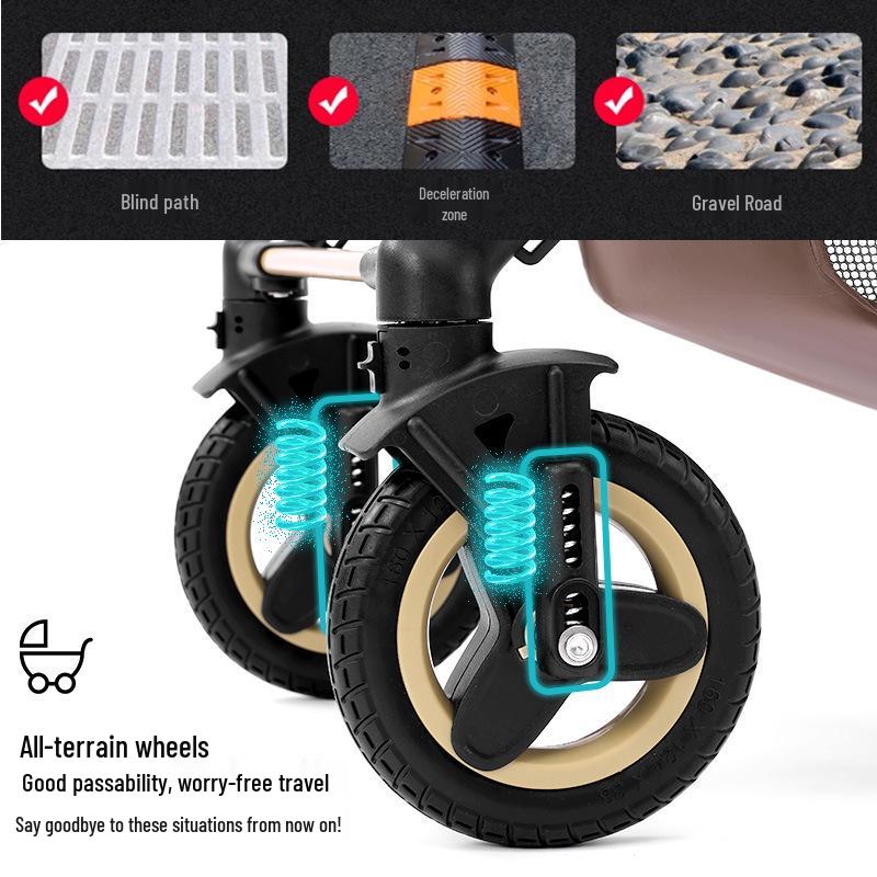 Конвертируемая коляска для новорожденного - Универсальная, Высокая посадка, Легкая, Двусторонняя, Дизайн со складыванием одной кнопкой.