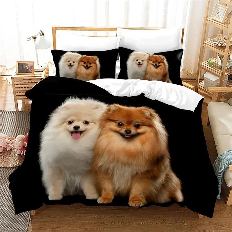 3D Print Cute Dog Lovely Puppy Pet Comfortable Duvet Quilt Cover Pillowcase Bedding Set Children Bedroom Decoration Home Textile
