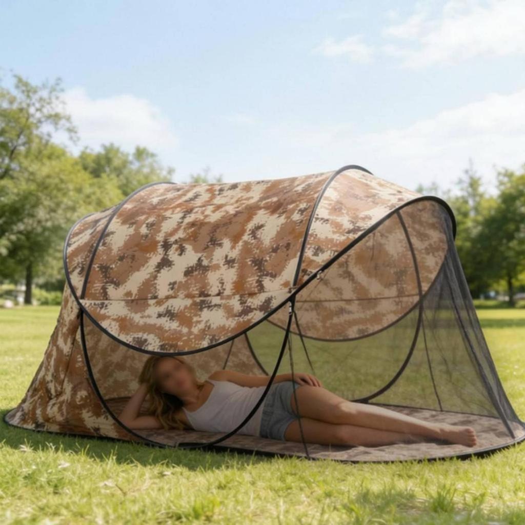 Camping Screen Tent Arched Frame Foldable Spring Mesh Shelter House for Sun