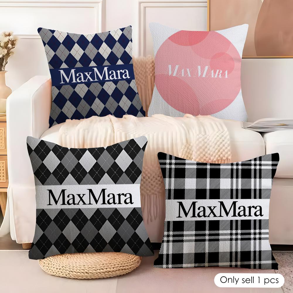 Luxury Fashion MMax MMara Cushion Cover Natural Linen Organic Fabric DoubleSided Printing Couch Pillow Covers Home Decor