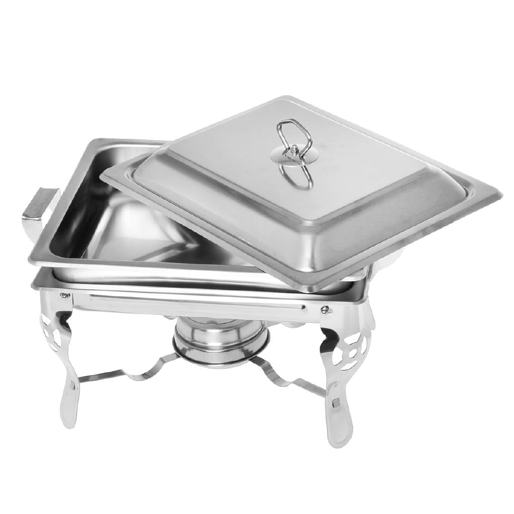 6L Square Buffet Stove Chafing Dish Buffet Stoves Caterer Food Warmer Burner Tray Wedding Party Stainless Steel Buffet Stove