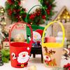 Большая многоразовая рождественская сумка-тоут с ручкой из ткани, праздничная подарочная сумка для дома, офиса, декора