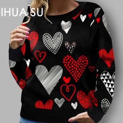 Женская свободная повседневная толстовка с круглым вырезом и принтом тай-дай, с длинными рукавами