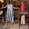 New Women's Cotton and Linen Dress, Long Skirt, Foreign Trade Women's Clothing