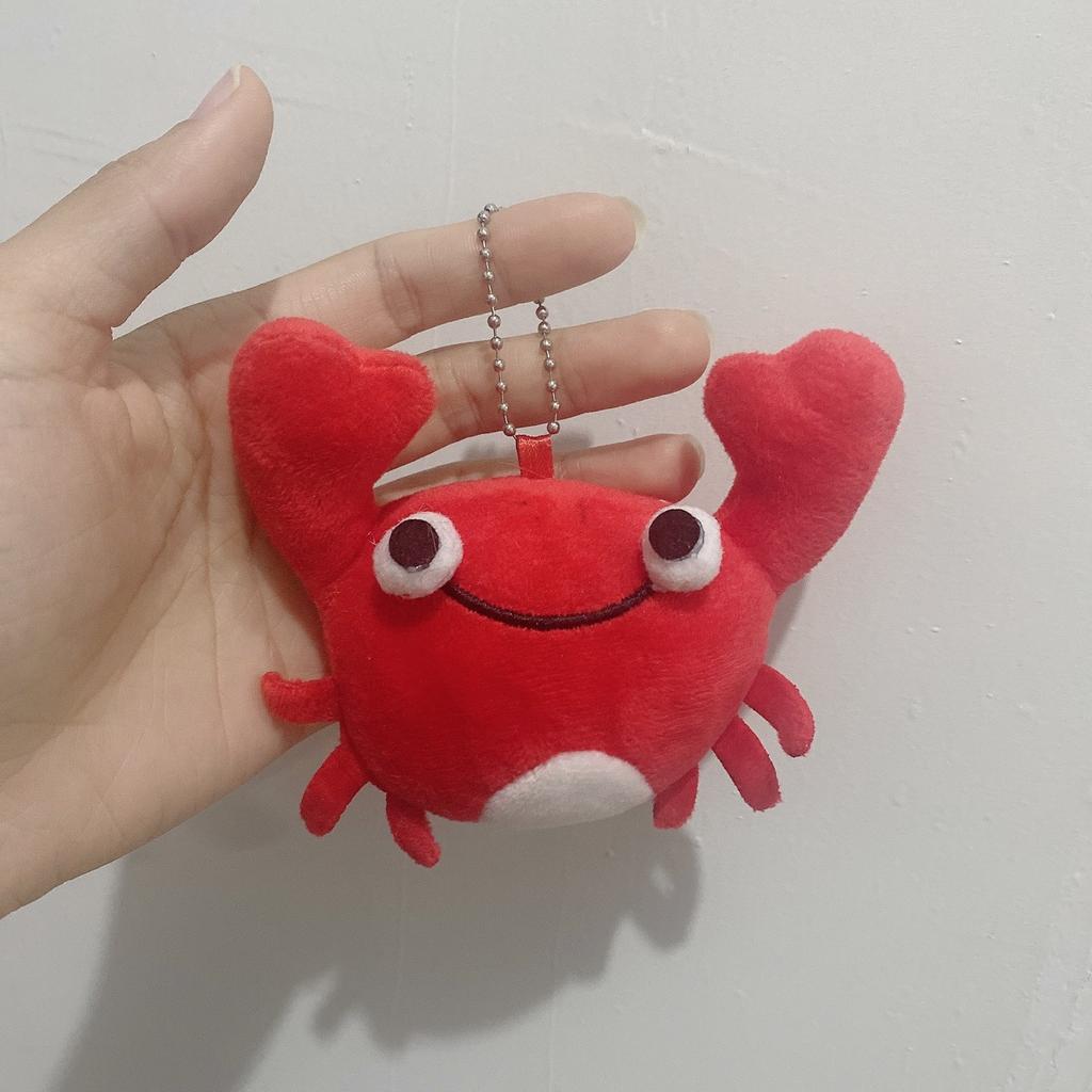 Cute Red Crab Plush Keychain Cartoon Lobster Doll Bag Pendant Charm Gift