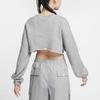 Nike Удобный укороченный женский пуловер с круглым вырезом, средне-серый FV7510063