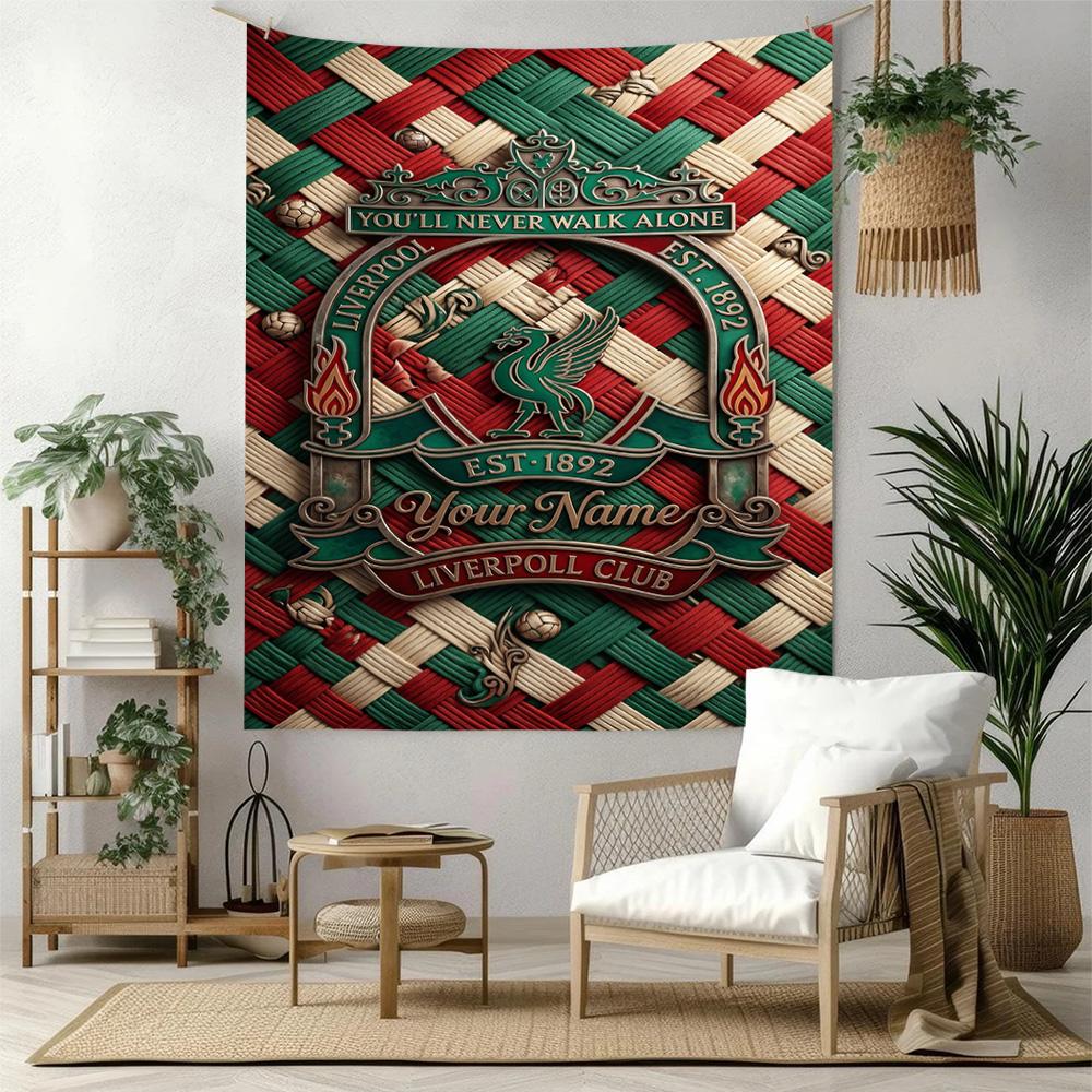 Liverpool Team Custom Your Name Wall Decor Tapestry Art For Pet Memorial Birthdaywedding Party Backdrop Family Gift