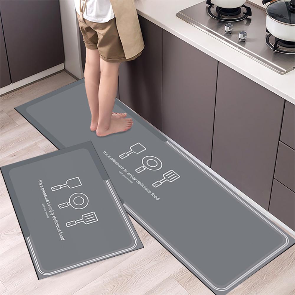 1/2PCS Modern Kitchen Floor Mat Crystal Velvet Non-Slip Kitchen Balcony Long Strip Carpet Home Decoration Door Mat