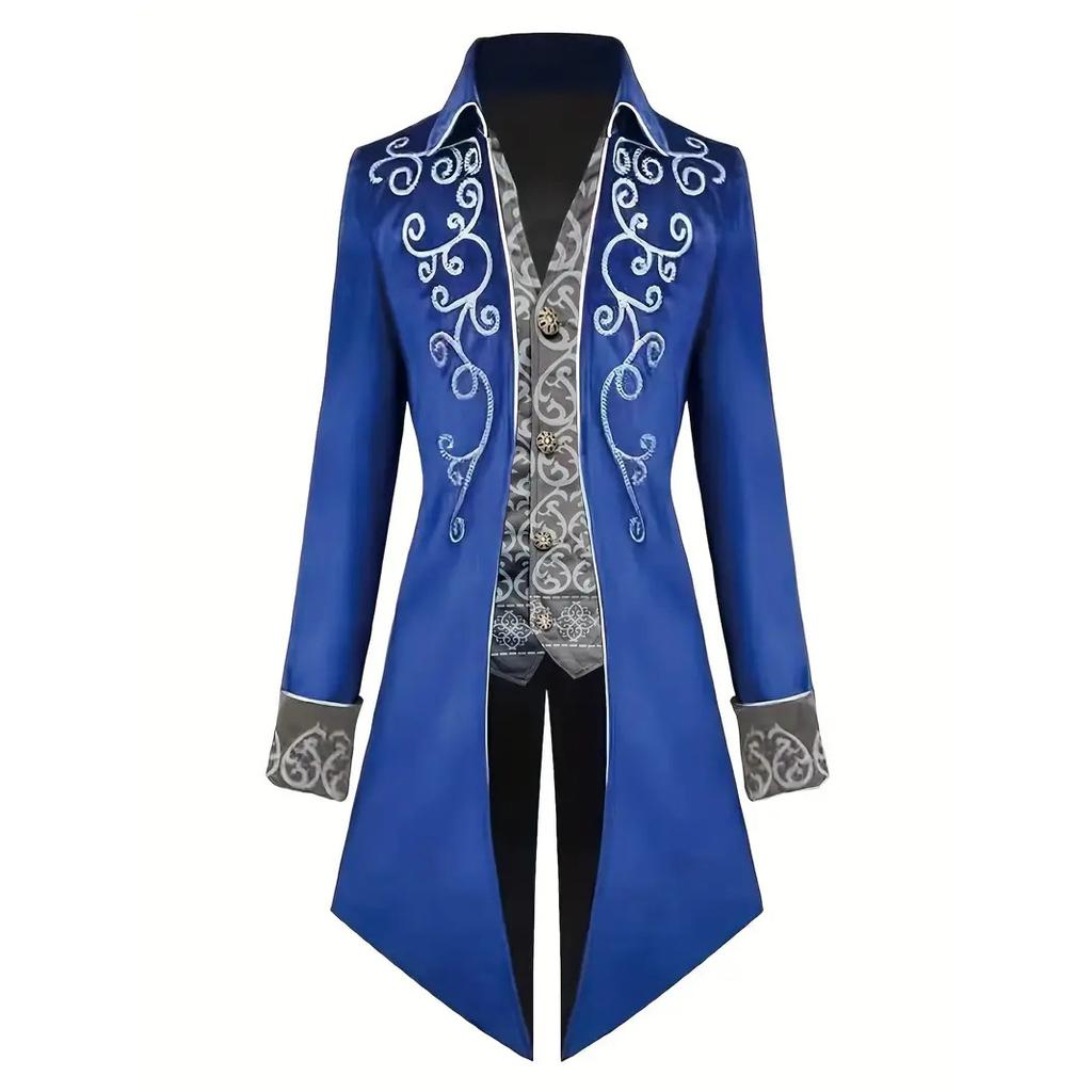 Готический викторианский фрак, куртка для мужчин, стимпанк, средневековый костюм для косплея, мужской пират