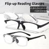 New Trendy 180° Flip Up Presbyopia Glasses Vintage Women Men's Finished Near &far Sight Eyeglasses Dual-use Reading Eyewear +1.5