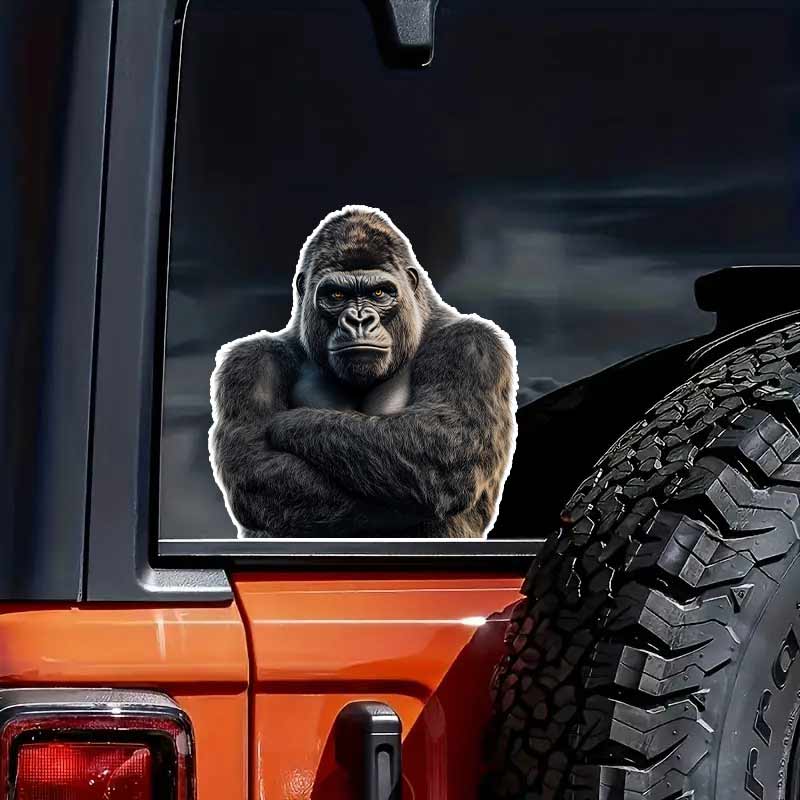 Funny Gorilla Crossed His Hands Car Sticker Waterproof Vinyl Decal on Bumper Rear Window Laptop Self-adhesive Decal For Car Accessories TM241