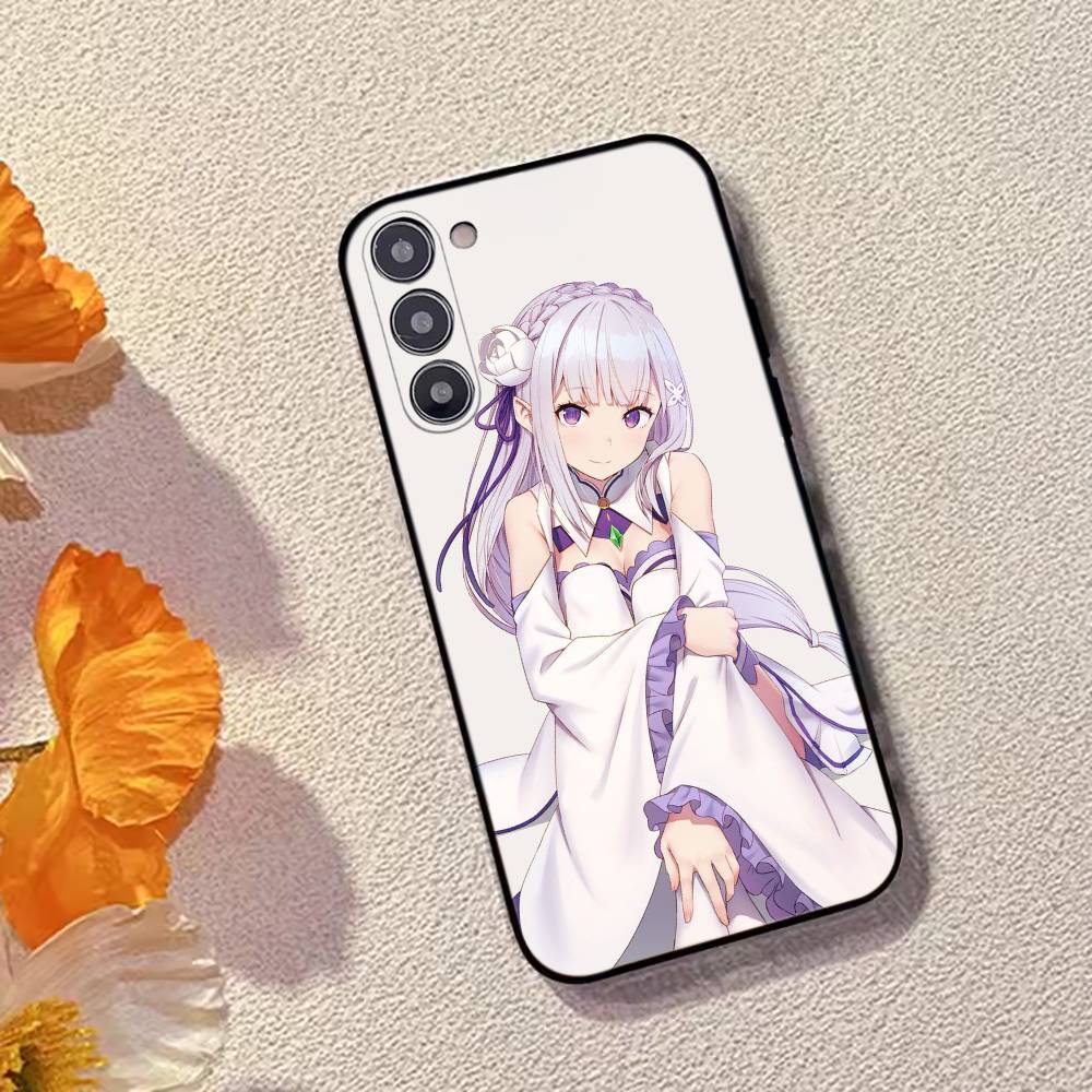 Аниме Милая Девочка RE:Чехол для телефона Zero Emilia для Samsung Galaxy A73, A72, A71, A70, A53, A52, A51, Мягкий силиконовый черный чехол