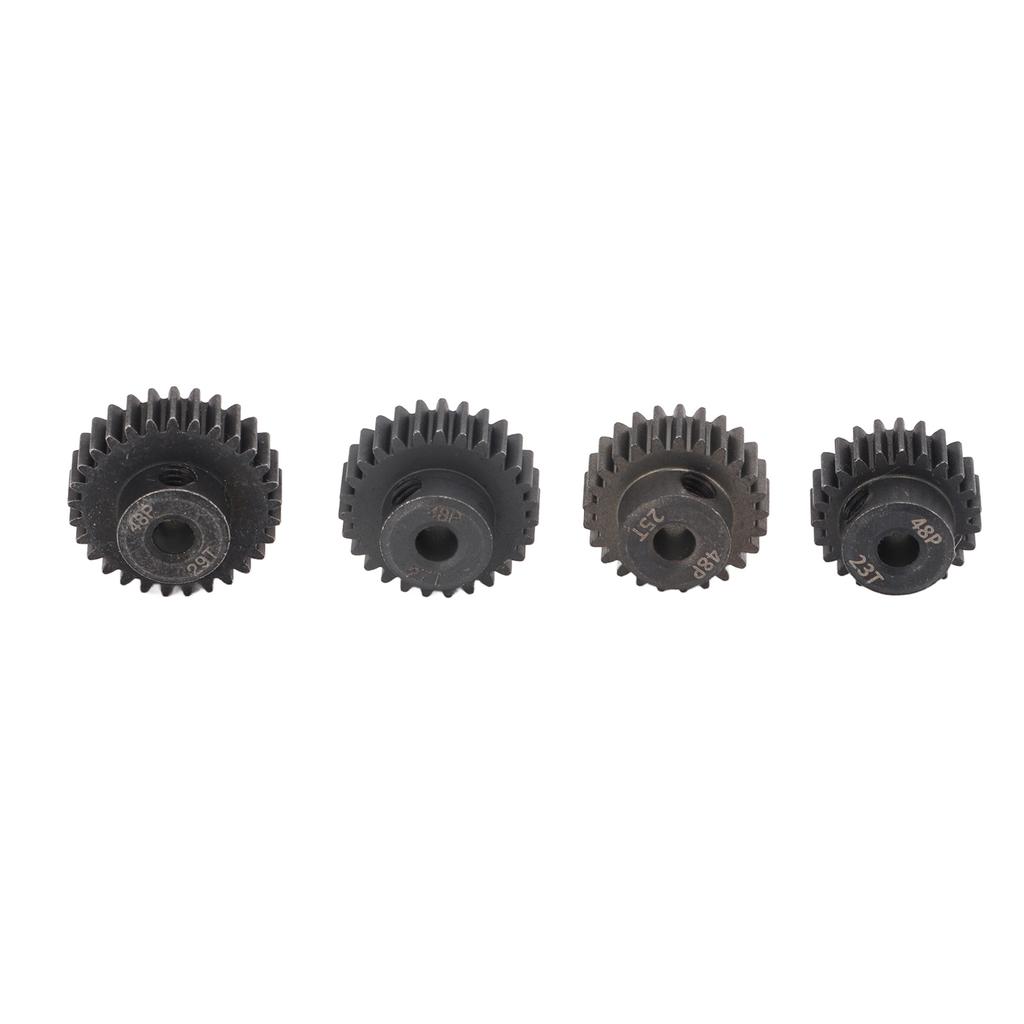 4Pcs RC Motor Pinion Gear 48P 23T 25T 27T 29T Rustproof Metal 48P Pinion Gear Set for 1/10 RC