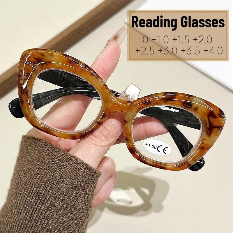 Очки для чтения в большой оправе с леопардовым принтом для женщин, модные очки для дальнего зрения, очки по рецепту, диоптрии от 0 до +4,0