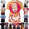 Summer Round Neck 3D Anime Patterns  Printed Top Fashionable Casual Short Sleeved Men's T-shirts