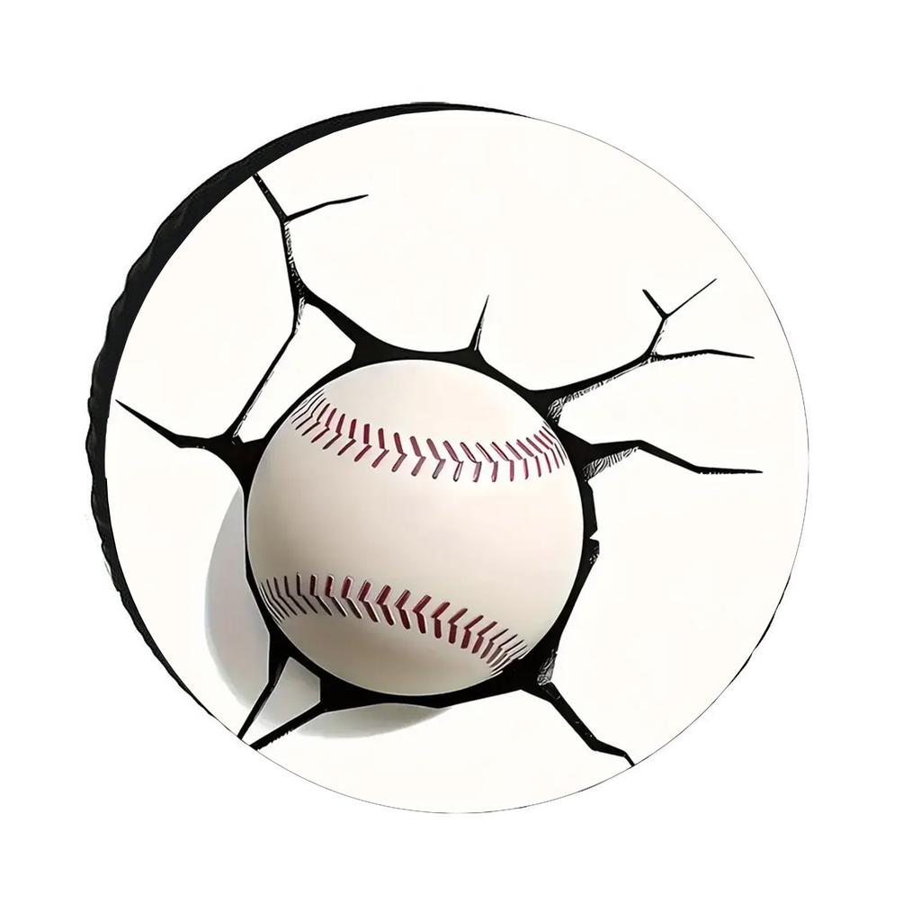 Baseball Impact Design Polyester Tire Cover, Universal Fit, Durable Spare Tire Protector, All-Weather RV & Trailer Tire Guard, W