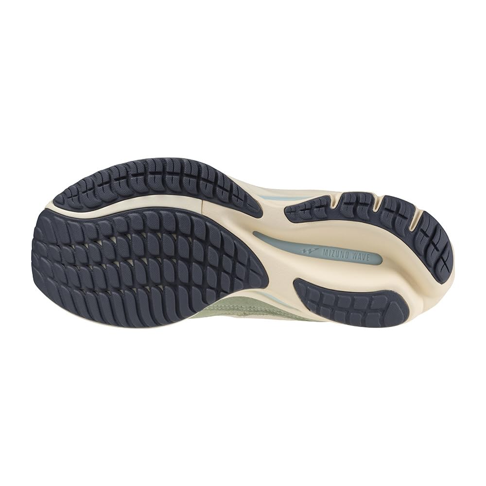 Mizuno Кроссовки Wave Rider B в стиле кэжуал, светло-зеленые x черные, размер 2E, бежевые, 23.0 см,