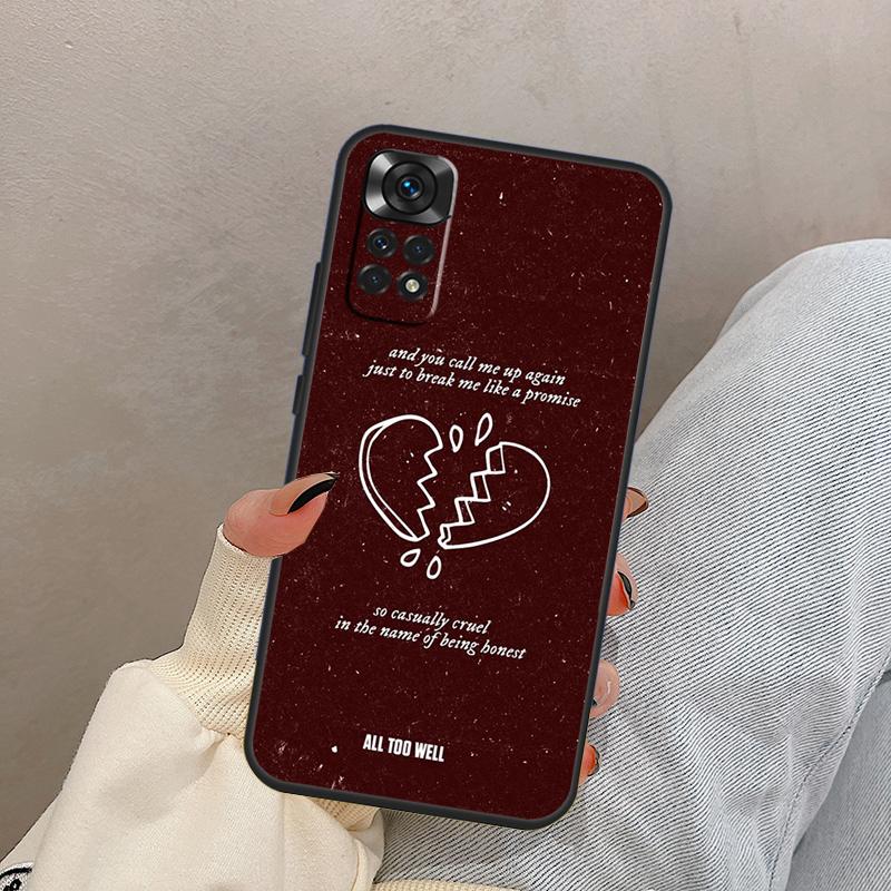 Текст песни All Too Well Для чехла-крышки Xiaomi Redmi Note 14 10 11 12 13 15 Pro Plus Для Redmi 15 15C 14C 10C 12C 13C