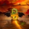 Pumpkin Scene Hanging String Glass Car Ornament, Handmade Ghost Figurine for Rearview Creative Holiday Party Decor Mirror, Halloween Decorative