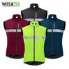 Wosawe Thermal Fleece Vest Windproof Warm Reflective Cycling Running Jersey Winter Jacket