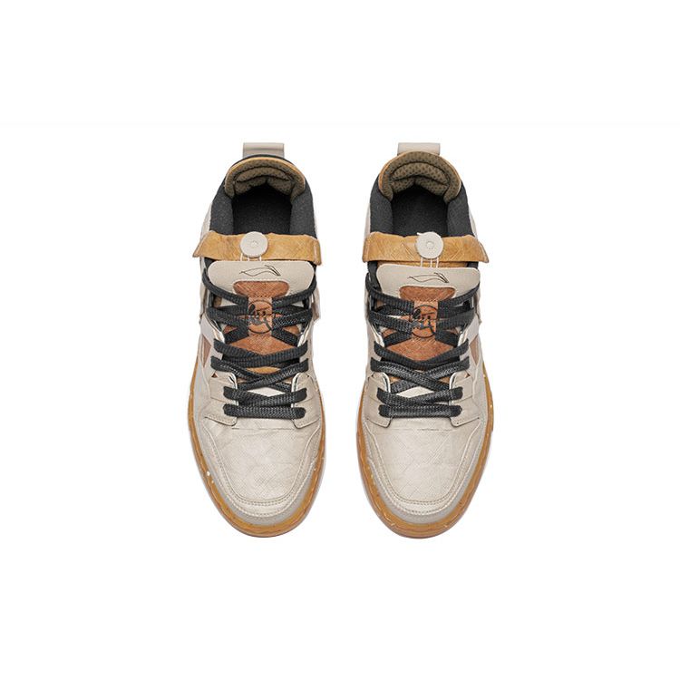 Li Ning Weiwu Pro Удобные Универсальные Нескользящие Износостойкие Легкие Низкие Кеды Мужские Кроссовки Хаки AECR089-1