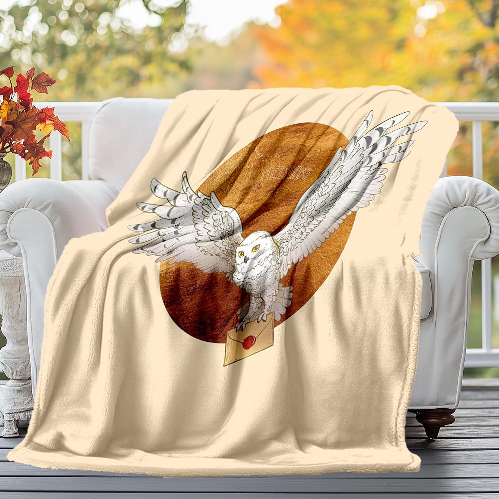 1 шт. Сова Хедвиг Конверт Фланелевое Покрывало для улицы Всесезонное Мягкое Теплое, Декор для Дома 1031180