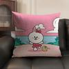 Чехол на подушку мультяшный C-Cony Натуральный лен Органическая ткань Двусторонняя печать Диван Домашний декор Подарок Наволочка