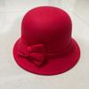 Европейский и американский стиль Осенне-зимняя шляпа Повседневная шляпа с бантом Женская шляпа Сладкая теплая шляпа-цилиндр