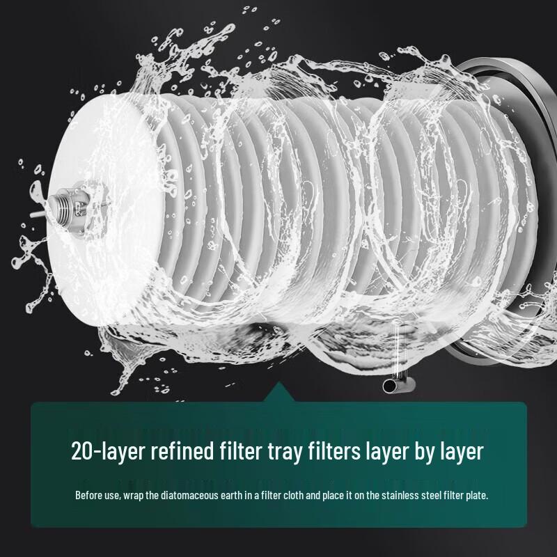 Kedehe Diatomaceous Earth Filter with Self-Priming Pump CN plug (adapter included)