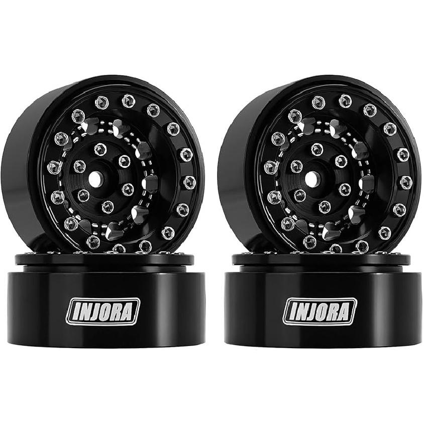 INJORA 1.3 Beadlock Wheel - Brass Wheel Rims for TRX4M SCX24 Upgrade 1/24 1/18 RC Crawler Car
