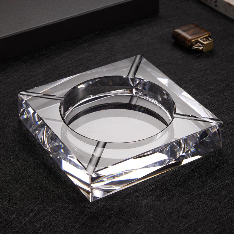 Crystal Glass Ashtray with Custom Logo for Home, Hotel, KTV Decor & Gifts