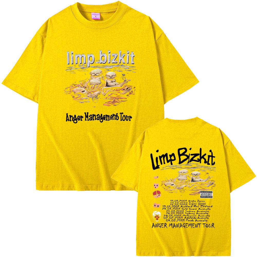 90s Rock Band Limp Bizkit Anger Management Tour T Shirts Summer Men Women Casual Cotton Streetwear Unisex High Quality Tshirt