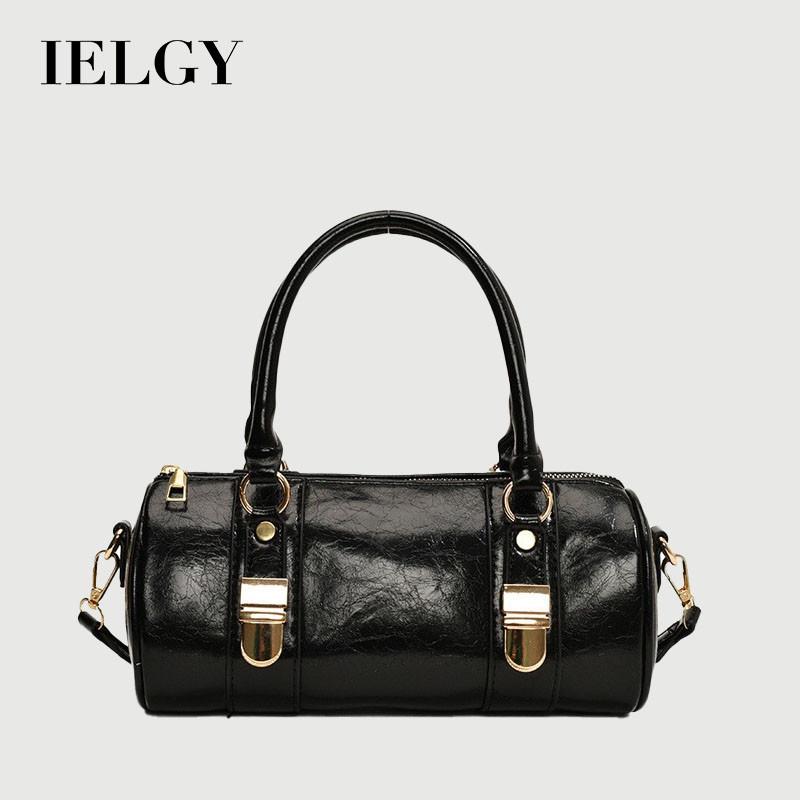 Ielgy Boston Handbag Ladies All-Match Large-Capacity Commuter Shoulder Messen