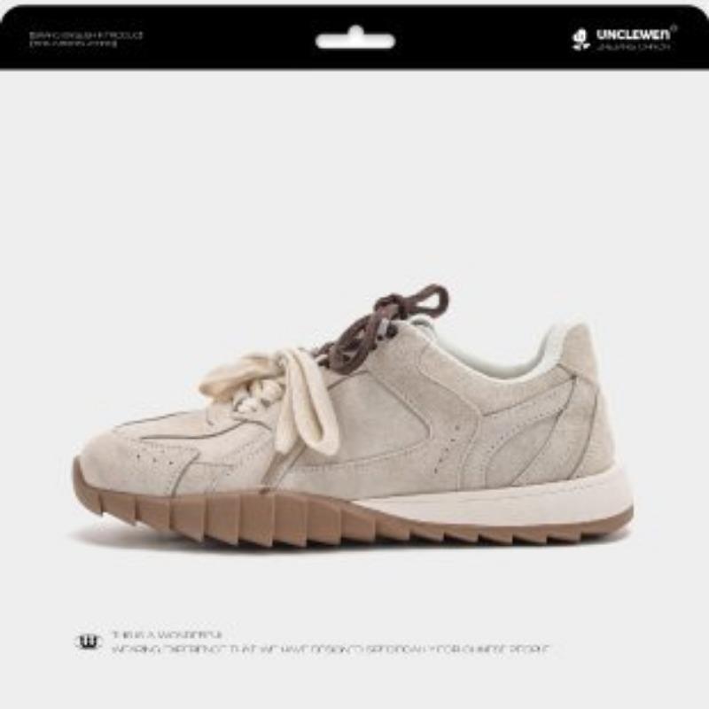 Spring New Flat-bottomed Retro Sports Casual Jogging Shoes, Lightweight and Versatile Soft-soled Single Shoes for Women