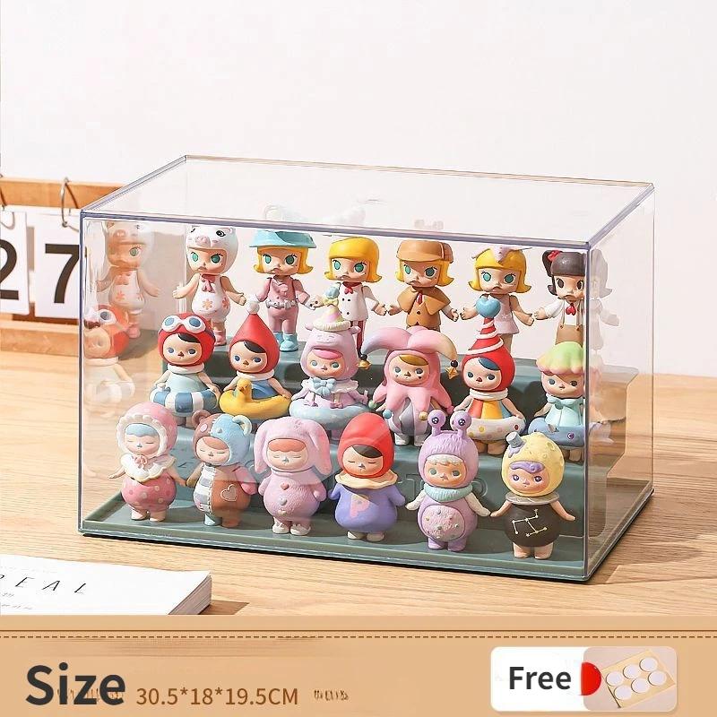 Ящик для хранения фигурок, акриловая коробка для переплета, стойка для кукол, большой прозрачный шкаф для демонстрации кукол