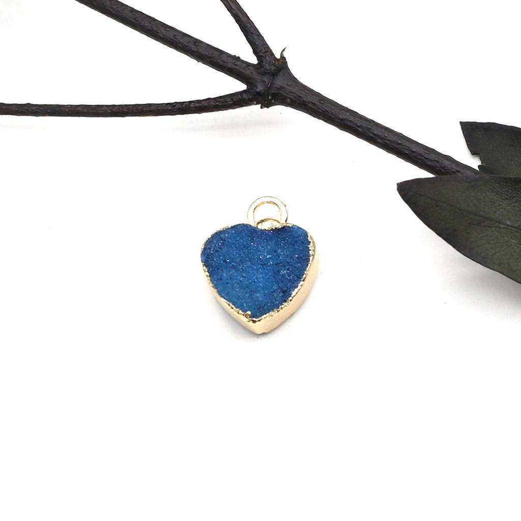 1 шт. маленький натуральный камень с золотым обернутым краем кулон в форме сердца хрустальный бутон подвески для изготовления ювелирных изделий DIY ожерелье браслет серьги аксессуары 12 мм