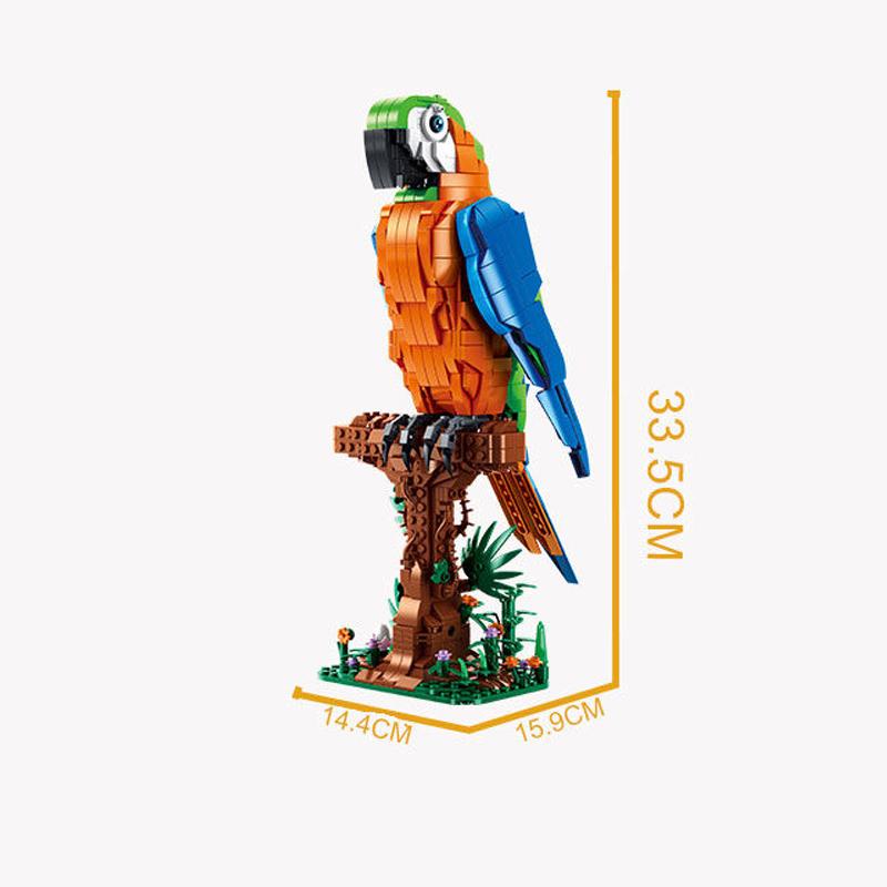 1138Pcs Parrot Building Blocks Toys Model Parrot Assemble Puzzle Bricks Toy Sets For Kid Desktop Ornament Gifts