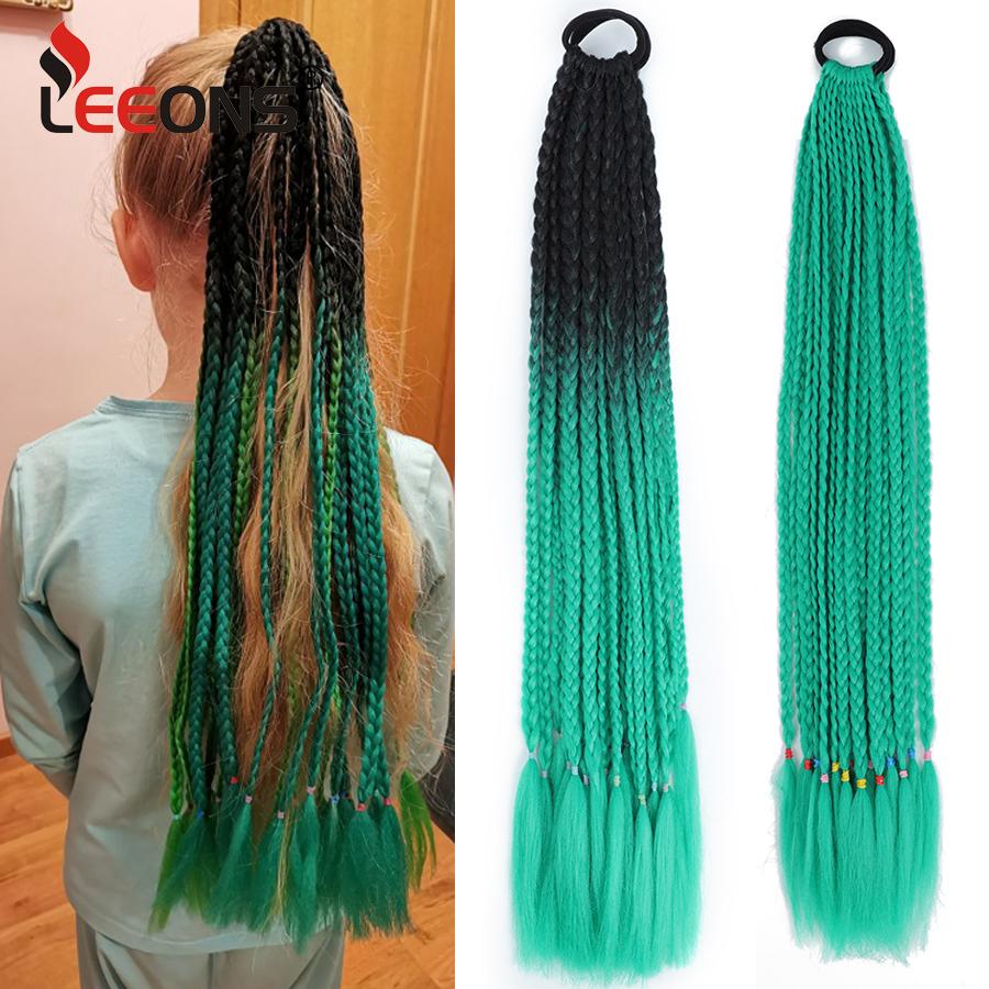 Плетеный хвост с резинкой, черный плетеный хвост ручной работы из термостойкого волокна, шиньоны с конским хвостом для девочек