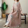 Summer Thin Cotton Linen Dresses Round Neck Short Sleeved Simple Medium Long Dress for Women