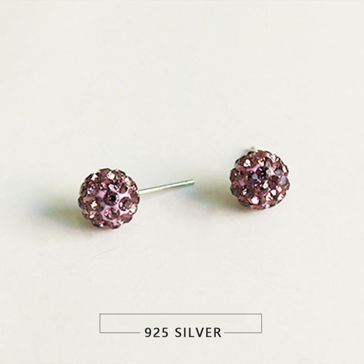 CEO01 Fashion Earring 6-8mm Disco Round Ball Clear Crystal Rhinestones Pierced Stud Earrings for Women Girl Marketing Gift