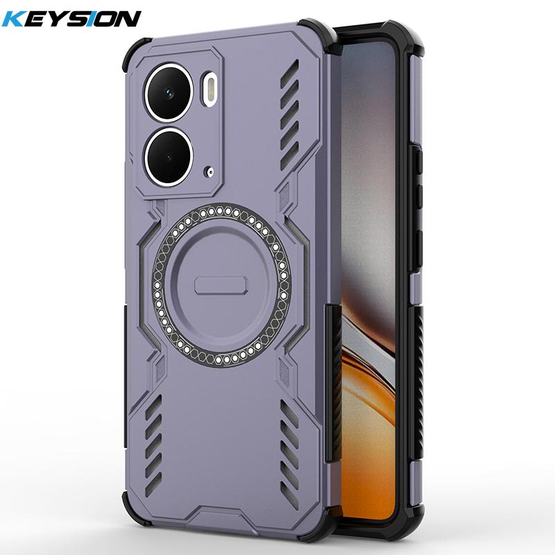 KEYSION Полый чехол для отвода тепла для Realme P3 5G Силикон+ПК Магнитное охлаждение Противоударный чехол для телефона для OPPO Realme P3 5G