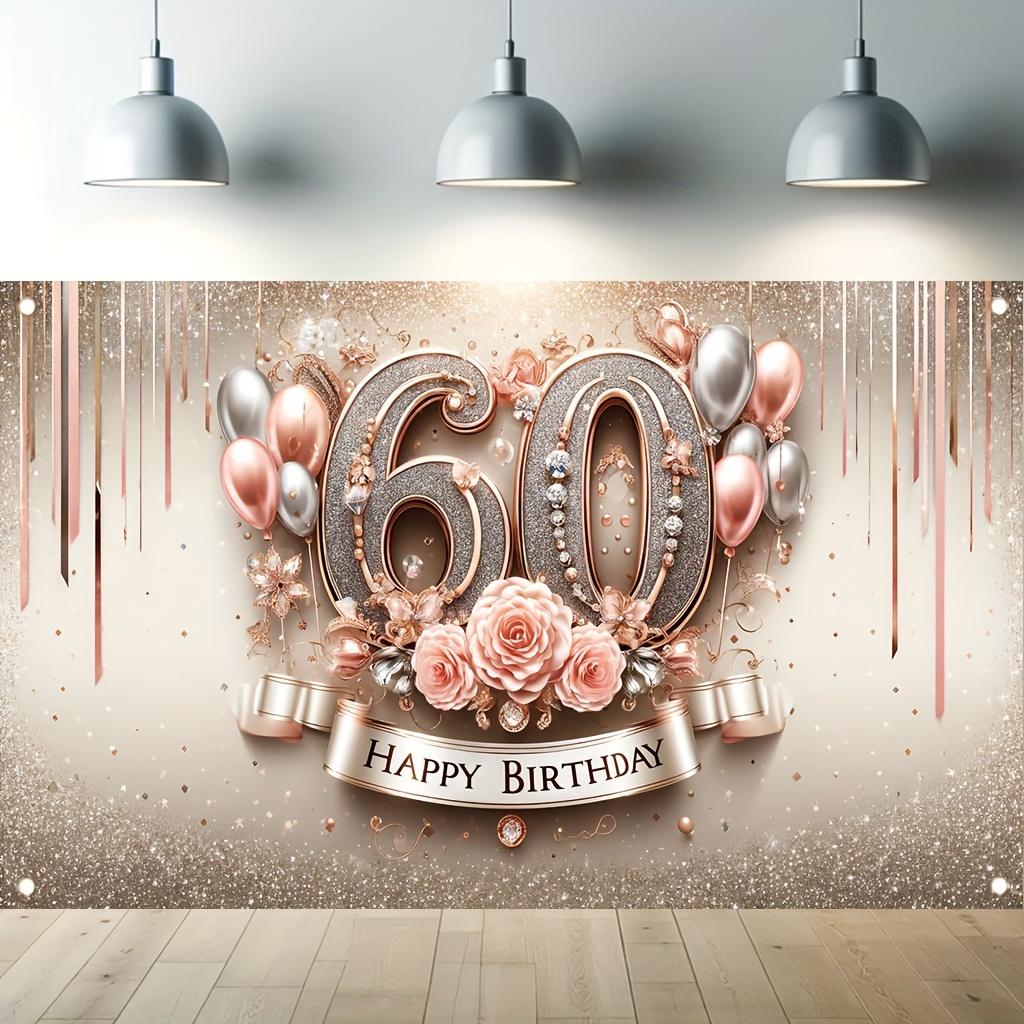 An elegant rose gold polyester background fabric suitable for women's 60th birthday parties families and outdoors