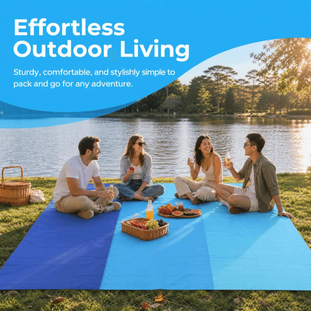 Polyester Fabric Beach Blanket Sandproof Waterproof Outdoor Mat Camping Blanket Beach Trips